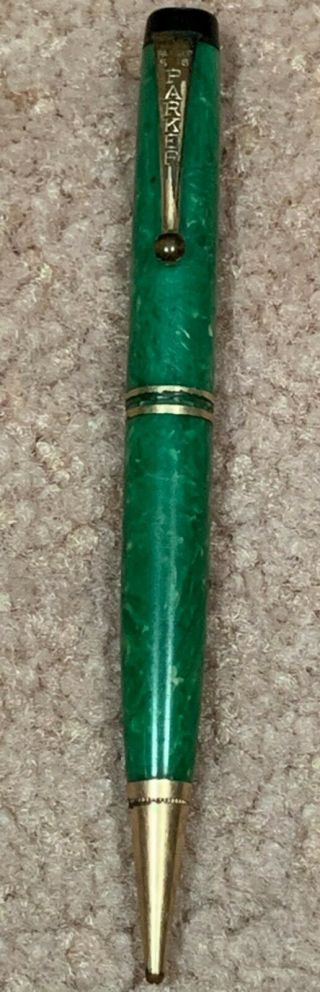 Vintage 1920`s Parker Duofold Marbled Green Mechanical Pencil – Benefits Charity
