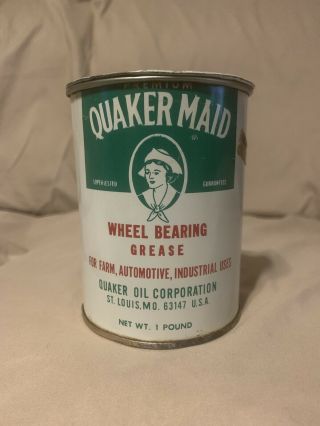 Vintage Quaker Maid Wheel Bearing Grease Oil Tin Can