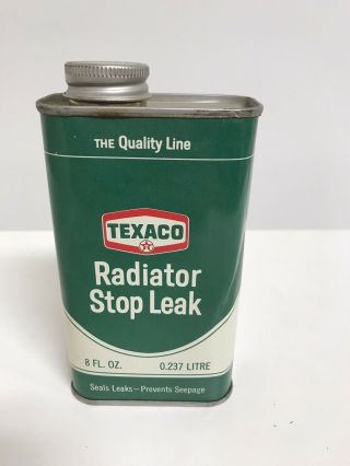 Vintage Texaco Radiator Stop Leak - 8 Fluid Ounce Can - Full