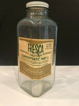 Rare Fresca Coca Cola Product Syrup Concentrate Bottle Jar