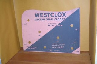 Vintage Westclox Electric Wall Clock Store Display Board Sign Big Ben