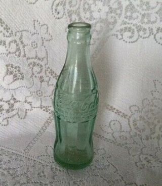 Vintage Coke Bottle.  Green Glass.  Columbus,  Nebraska