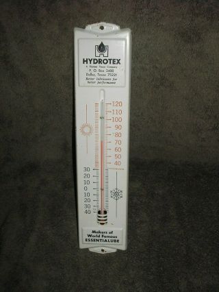 Vintage Hydrotex Metal,  Oil & Gas Co.  Thermometer,  12 3/4 "