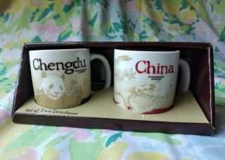 Starbucks China Set Of 2 Demitasse Chengdu/china 3 Oz Espresso Cups