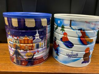 2 Collectors Maxwell House Coffee Tins Winter 2004 And Winter ?