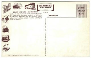 1960s SAN FRANCISCO CALIFORNIA ACADEMY of SCIENCES GOLDEN GATE PARK OLD POSTCARD 2