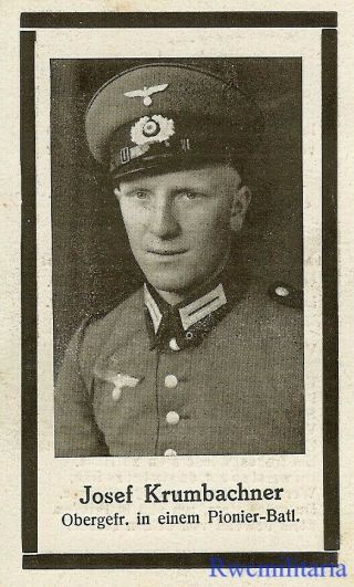 Death Notice: Wehrmacht Obergefreiter In Pio.  Batl; Kia At Lublin,  Poland 1944