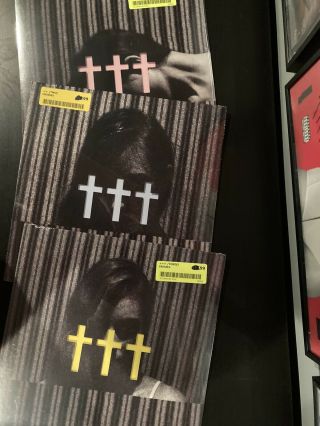 3 Crosses Ep ††† Chino Deftones Rsd 2014 Yellow Pink Blue Vinyl Die Cut Sleeve