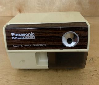 Panasonic Kp - 110 Pencil Sharpener Vintage Woodgrain Modern Office Made In Japan