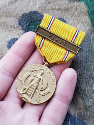 Wwii Us Navy Marine Corps American Defense Fleet Medal