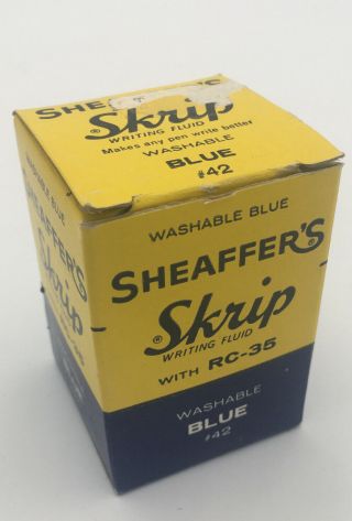 Vintage Sheaffer’s Skrip Writing Fluid Ink Washable Blue 10 Oz.
