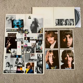 Beatles White Album Swbo - 101 Apple 1968 Vinyl With Insert Poster & Photos Ex,