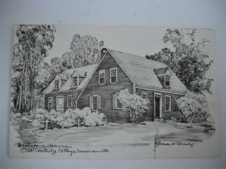 Artist Signed P/c Of The Mashapaug House,  Old Sturbridge Village,  Massachusetts