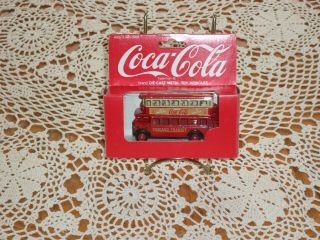 Hartoy Inc Coca - Cola Metal Toy Vehicle Double Decker Bus Chicago Transit In