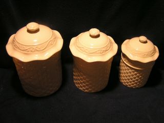 Home And Garden Party Veranda Basket Weave Canister Set Of 3
