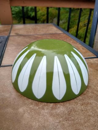 Cathrineholm 7 " Green With White Enamel Lotus Bowl - Norway - Rare Exc
