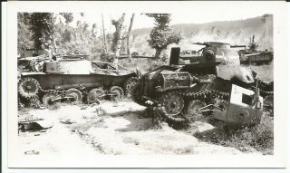 Ww2 Photo - Destroyed Japanese Tanks - 4