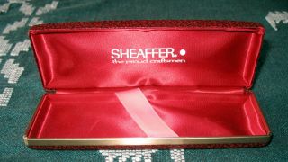 Vintage Sheaffer Pen Case Only Burgundy Faux Leather Hard Clam Shell Case