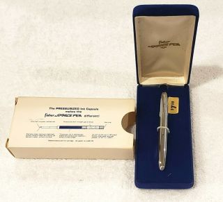 Vintage Fisher Space Pen Chrome Bullet Shaped With Box