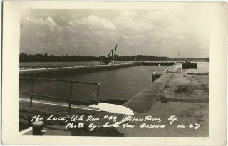 Uniontown,  Ky Kentucky Old Rppc Postcard,  Lock At U.  S.  Dam 49