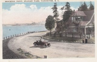 Old Postcard Stanley Park Vancouver Vintage Car Canada Sc4