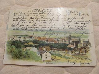 Old German Postcard Gruss Aus Fulda