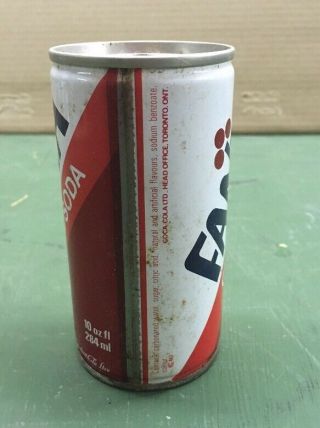 Rare Fanta Cream Soda Empty 10 Oz Can Toronto Coca Cola 2