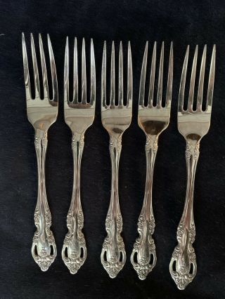 Set Of 5 Oneida Community Brahms Stainless Dinner Forks 7 1/4 " Flatware