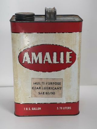 Vintage Amalie 1 Us Gallon Motor Oil Can