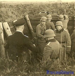 Best Kriegsmarine & Wehrmacht Officers View Troops In Field On Maneuvers
