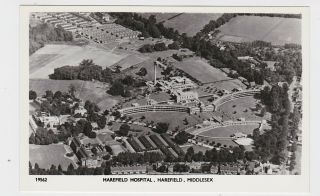 Old Real Photo Card Aerial View Of Harefield Hospital Hillingdon Pinner
