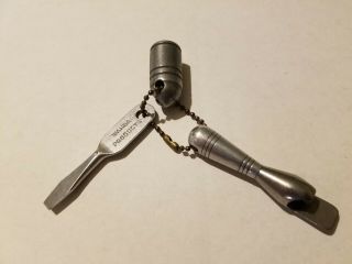 Vintage Bullet Pencil Sharpener Screwdriver Bottle Open Clark Mfg Co Cast Metal