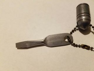 Vintage Bullet Pencil Sharpener Screwdriver Bottle Open Clark Mfg Co Cast Metal 3