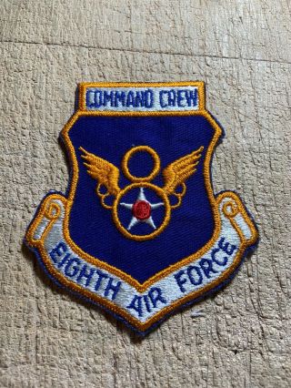 Wwii/post/1950s? Us Air Force Patch - Command Crew Eighth Air Force - Usaf