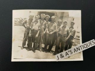 Vtg World War Ii Navy Sailors Group Photograph Ww2 Identified
