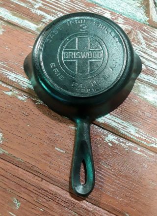 Griswold No.  3 Cast Iron Skillet Lbl Heat Ring Erie Pa Usa Level Sits Flat