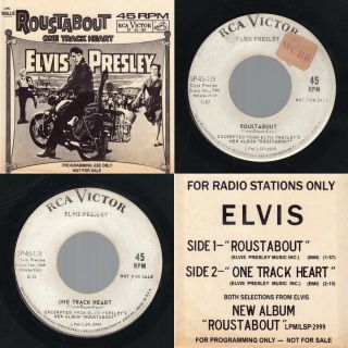 Hear Elvis Presley " Roustabout /one Track Heart " Rca Victor Sp - 45 - 139 1964