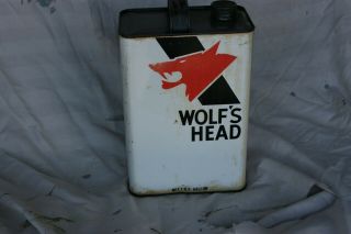 Vintage Wolfs Head 1 Gallon Rectangular Oil Can