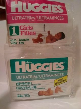 Vintage Huggies Diapers Sample 1994 Ultratrim Baby