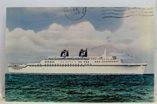Florida Fl Miami Eastern Steamship Lines Ss Emerald Seas Postcard Old Vintage Pc