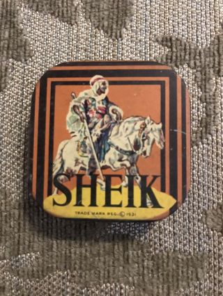 Vintage Sheik Prophylactic Tin Box Rare Condom Antique Collectible 1931 Square