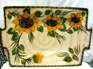 Large Whole Homes Provincial Garden Tuscan Sunflower Display Tray Retail $189