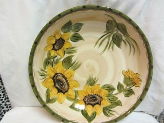 Large Whole Homes Provincial Garden Tuscan Sunflower Serving Bowl Water Basin