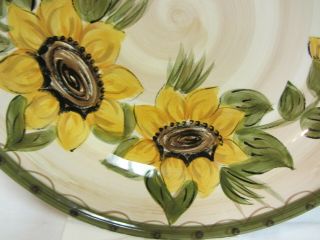 Large Whole Homes Provincial Garden Tuscan Sunflower Serving Bowl Water Basin 2