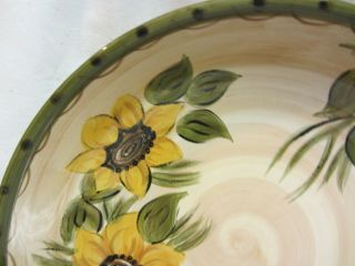 Large Whole Homes Provincial Garden Tuscan Sunflower Serving Bowl Water Basin 3