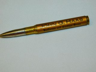 Vintage Advertising Bullet Pencil John G Haas Uniforms Lancaster Pa Mechanical