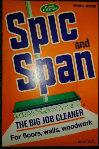 Vintage Spic And Span Cleaner Pine Fresh 6lb Box Nos Bright Colors