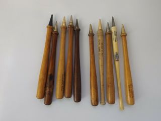 10 Vintage Souvenir Wood Baseball Bat Mechanical Pencil Souvenir Pen Old