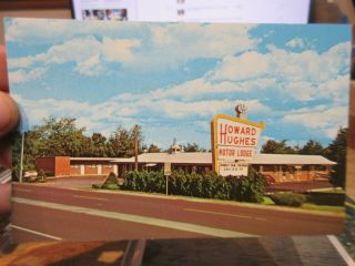 Vintage Old Indiana Postcard Greenfield Howard Hughes Motor Lodge Motel Court