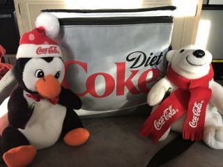 Diet Coke Insulator Cooler Bag With Collectible Vintage Plush 1998